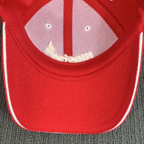 NIPSCO Baseball Hat Cap Mens OSFM Red White Jersey Mesh Strapback Indiana OTTO - Picture 10 of 12